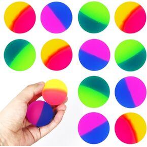 12pcs 45 ملم كرات نطاط للفتيات الفتيات ، كرات رفيعة المستوى من المطاط لصالح حفلات عيد الميلاد جوائز كرنفال حقيبة عيد الفصح ملء سلة عيد الفصح أو الهدايا
