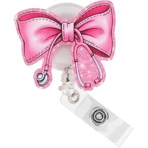 Nurse Badge Reel for ID Card Preppy Coquette Nursing Badge Reels Retractable Nurse Gifts for NP RN LPN CNA MA Medical Worker Teacher Accessories for Work
