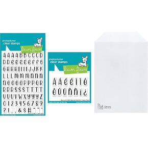 Lawn Fawn Henry Jr's Abc's, 4"x6" Clear Stamp, Henry's ABCs Spanish Add-on Stamps Plus Carnora Stamp/Die Storage 6 mil Pocket, Bundle of 3 Items