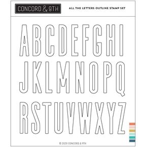 Concord & 9 - جميع الرسائل مجموعة طوابع المخطط - 26 Clear Stamps على ورقة 6 "× 6" من جميع الأحرف الكبيرة - بطاقة عيد الميلاد - بطاقة عيد الحب - شكرا لك بطاقة - بطاقة العطلات - DIY Papercrafting