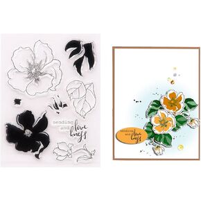 يترك الزهور ذات الطبقات ذات الطبقة DIY Arrietty طوابعًا واضحة لتصنيع البطاقات وأدوات DIY Scrapbooking Stamps-A1761