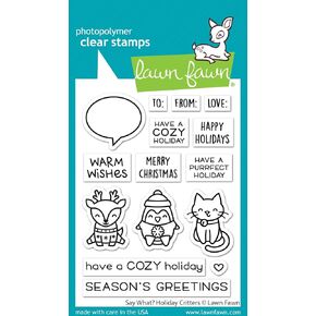 Lawn Fawn LF2690 Say What? Holiday Critters 3X4 Clear Stamp Set