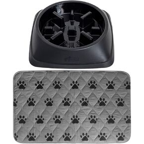 Gorilla Grip Slow Feeder Dog Bowl ومنصات جرو قابلة لإعادة الاستخدام 2 حزمة ، كلاب Pet Bowl 2 كوب مقاوم للانزلاق باللون الأسود ، وسلس البول.