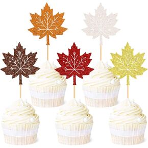 Ercadio 24 Pack Pumpkin Cupcake Topcake Topcake Orange Glitter Fall Harvest Mission Pumpcake Cupcake للاختيار لعيد الشكر