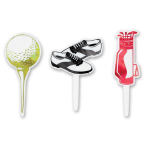 تختار Decopac Golf Cupcake Decopic Cupcake ، أبيض ، أحمر ، أسود ، 12 عددًا