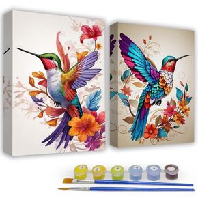 KYOQFVN 2 Pack Paint by Numbers Kit for Adults Framed - Adults Paint by Numbers Kits - Acrylic Easy Oil Paint by Number Kits on Canvas for Adults 8x8inch（with Framed）