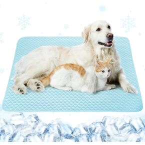 Upgraded Self-Cooling Dog Mat - Breathable Pet Cooling Pad for Dogs & Cats, Indoor & Outdoor Use, Washable Cooling Blanket for Comfort