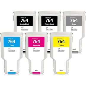 764 استبدال خراطيش الحبر لـ HP 764 حبر خراطيش متوافق مع طابعة DesignJet T3500 (6 حزم 300 مل)