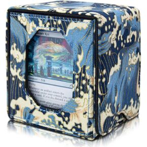 مربع سطح السفينة Magic Commander لـ MTG Trading Card Box يناسب 100+ بطاقة مزدوجة الأكمام مربعات سطح الساتان الناعمة مع عرض القائد نافذة سحرية هدية لقائد القوات المسلحة البوروندية DND （خضراء داكنة）
