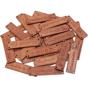 Tupalizy 30pcs أزرار خشبية أزرار خشبية مصنوعة يدويًا علامات تعليق مع 4 ثقوب لخياطة كروشيه حبك البند القبعات الحرف اليدوية.