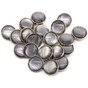 20 pcs شفاف شفاف طبقة الراتينج طبقة خياطة أزرار معدن المعادن المعدنية -25 مم -1 "