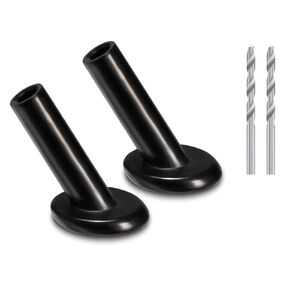 40 Pack 45 Degree Angle Protective Sleeves, Black Cable Railing Corner Protector Sleeve Beveled for 1/8" Wire Rope, T316 Marine Grade Cable Railing Kit with Two Drill Bit for Wood Posts HF039B