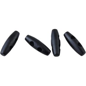 50pcs Black 2 Hole Scrapbooking Sewing Wood Toggle Buttons Stained Chery Oval 30x10mm(1-1/8 X 3/8")