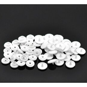 PEPPERLONELY Brand 200 Sets White T3 Plastic Snap Fastener Buttons