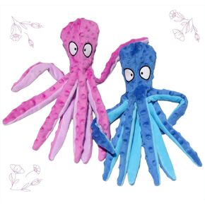 Think Pets Crinkle Squeaky Plush Octopus Toys for Playing & Training Purposes. Entertain Your Dog/Cat with These Plushie Stuffing-Free Interactive Toys, a Perfect Blend of Fun & Functionality