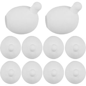 Vosarea 10pcs ضغط الكرات الإجهاد الصغيرة كرات الإجهاد السيليكون الأبيض دمية إزالة ضغط السيليكون صنع كرات إدراج لصنع الدمية