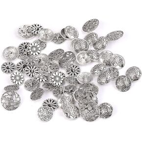 30pcs أزرار عتيقة نمط شكل جولة ذهبية الأزرار المعدنية المحفورة (الذهب ， 17mm 30pcs)