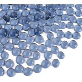 Huianer مسطح الزجاج الرخام 1 رطل ، 100pcs رمادي الأحجار الكريمة الحبات الزجاجية لزهرية حشو حديقة السمك حوض أسماك الحصى