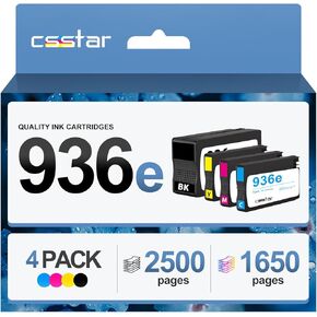 936E خراطيش الحبر بديل متوافق مع HP OfficeJet Pro 9110B/ 9120B/ 9130B/ 9720E/ 9730E PRINTERS (4 Pack ، BK/ M/ Y)