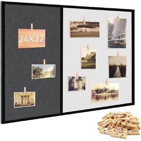 16x24 in Foldable Frameless Cork Board - Moisture-Proof Bulletin Board，Home Office Photo Wall Display Board Classroom Pin Board Wall Decorative Felt Pin Board(White&Grey)