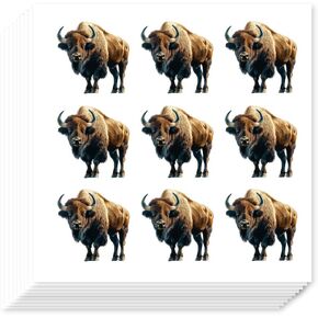AHANDMAKER 180Pcs Bison Buffalo Planner Stickers, 1 Inch Bison Buffalo Self-Adhesive Planner Stickers for Planner Calendar, Scrapbooking, Craft, Calendars, Journals, Album