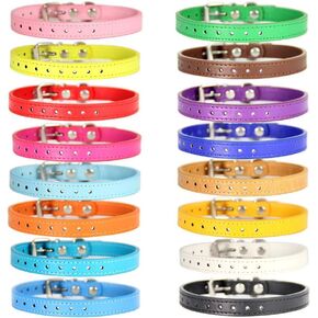 Love Dream Puppy Id Pulars - 16pcs Soft Pu Leather Leather Puppy Gupling Whelping Cholars لتحديد القمامة ، الجراء حديثي الولادة والقطط الكلاب الصغيرة المتوسطة