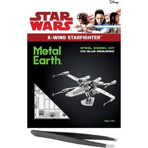 سحر الأرض المعدنية حرب النجوم X-Wing Starfighter 3D Metal Model Kit Backdle مع ملاقط