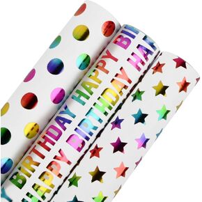 الورق الأطول للهدايا ، ورق التغليف ، ورقة التغليف ، 4 رولز 17 بوصة × 120 بوصة للحفلة ، والعطلة ، ودش الطفل الوردي in Kuwait