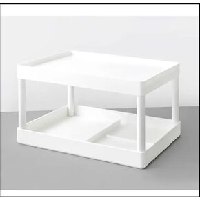 Red Desktop Storage Rack Organizer - حامل طبقة التخزين المكتبية لحمام الحمام مزدوج الطبقة