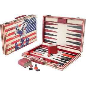 15 "لعبة Backgammon مجموعات Brown Backgammon للبالغين الجلود Travel Packgammon مجموعات 2 لاعب لوحة Backgammon لوحة لعائلة ليلة