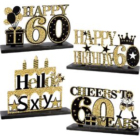 60 عيد ميلاد زخارف الجدول 4 أجهزة كمبيوتر سوداء الذهب الستين