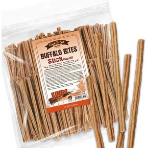 يعالج الكلب من Gootoe Buffalo ، عصا Buffalo Bites (صغيرة) 1.5 رطل-مضغات طبيعية منخفضة الدسم للتدريب والمكافآت ، مكونات محدودة ، حقيبة قابلة للاستيلاء ، مثالية للكلاب الصغيرة والجرى