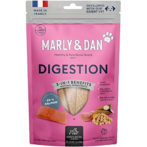 Marly & Dan Baked Salmon jerky jerky bar للكلاب مع البطاطا الحلوة والزنجبيل - يعالج الكلاب اللذيذة ، وصفة هضم صحية ووظيفية بشكل طبيعي ، غنية في أوميغا 3/6 ، 6 أوقية