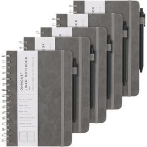 مجلة Notebooks SPOONS للنساء 5 حزمة غلاف للجلد السائبة مع حامل القلم A5 160 صفحة 100 GSM ورقة سميكة لمدرسة العمل (الأخضر)