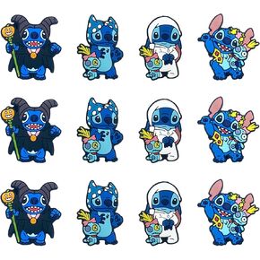 Pevogon 12 PCS Halloween Silicone Bocal Bead Cute Alien Lough Beads Ascorsory for DIY Keychains Bracelet Delace Making Lanyard