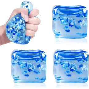 Squishy Ice Cube Stress Balls 3PCS Sensory Squishy Ice Toy Squishy Balls Soft Relaxation Fidget Ice Toys, Relieve Anxiety Sensory Calming Toys