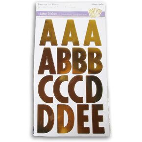 Capitals Alphabet ملصقات - ملصقات رسائل لاصقة ملونة بالذهب للملصقات ولوحة الإعلانات ومخططات العرض - 3 بوصات - 98 قطعة