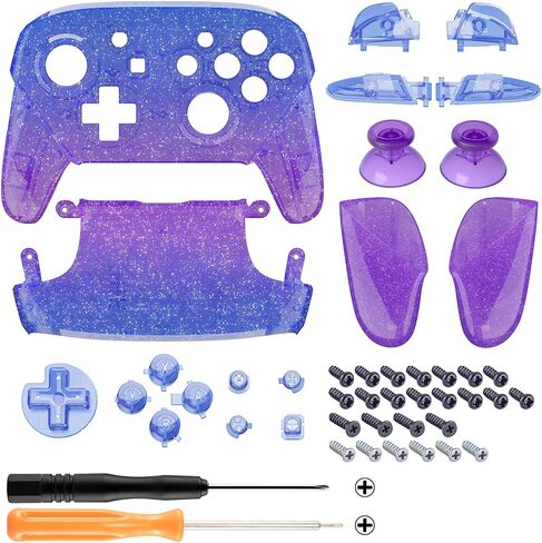 eXtremeRate Glacier Blue Faceplate Backplate Handles for Nintendo Switch Pro Controller, DIY Replacement Grip Housing Shell Cover for Nintendo Switch Pro - Controller NOT Included in Saudi Arabia