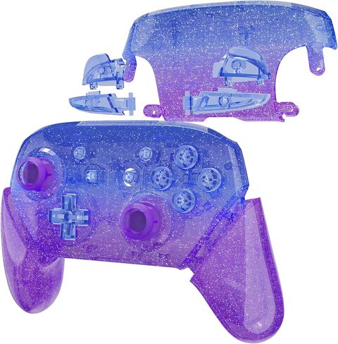 eXtremeRate Glacier Blue Faceplate Backplate Handles for Nintendo Switch Pro Controller, DIY Replacement Grip Housing Shell Cover for Nintendo Switch Pro - Controller NOT Included in Saudi Arabia