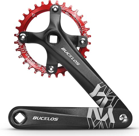 BUCKLOS MTB دراجة جبلية ذات سرعة واحدة مربعة الشكل - 170 مم مجموعة كرنك دراجة مع 104BCD 32/34/36/38/40/42T سلسلة دائرية/بيضاوية مناسبة لدراجة Ebike/ركاب in Kuwait
