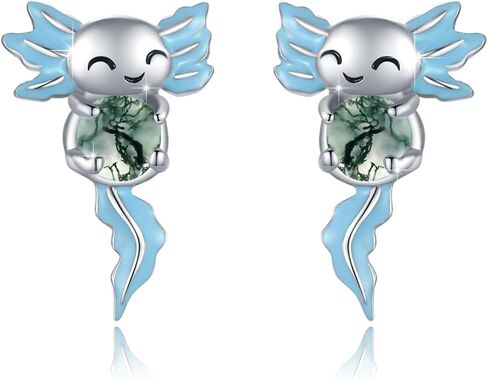 Axolotl Stud Earrings for Women 925 Sterling Silver Axolotl Earrings Hypoallergenic Animal Jewelry Gift in Kuwait