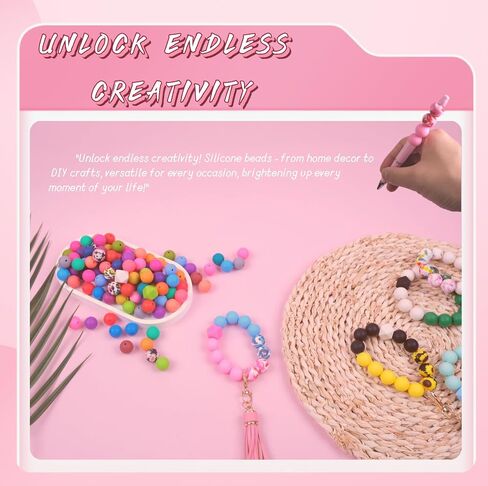 180 Pcs Silicone Beads, 15mm 36 Colors Silicone Beads for Keychain Making, Round Polygon Beads and Floral Print Beads for DIY Crafts, Pens, Necklaces, Bracelet Accessories (Dark Colors) in Saudi Arabia
