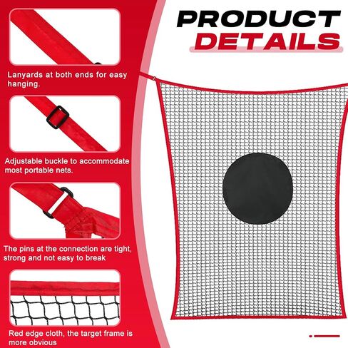 Simgoing Golf Practice Net Extender 4 x 6 ft Golf Net Nets for 7 ft أو 10 ft Golf Nets البيسبول الكرة اللينة شبكات عالية التأثير التقطيع ضرب الهدف صافي تمديد لحماية شبكة ممارسة الغولف الخاص بك in Kuwait