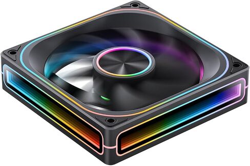 JONSBO ZA-360B PC Case Fan,All(3)-in-One,Single Frame Unit with 3x120mm ARGB Fans,PWM, Silent Computer Fan with 4-Sides Infinity Mirror Fan 2400RPM,Aluminum Nameplate,28mm Thick Black in Kuwait