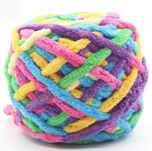 Jumbo Chenille Yarn,Colorful Chunky Chenille Yarn,Arm Knit Yarn,Snuggly Chenille Yarn for DIY Throw Blanket Cat Cave 100g in Saudi Arabia
