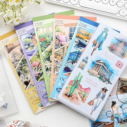 Snycler Blue Ocean Series Book - 20 ورقة ملصقات حيوانات أليفة عتيقة للاصطدامات ، وملصقات Junk Journaling ، و ephemera ، والحرف الزخرفية - ملصقات تصميم بحري مسبق in Kuwait