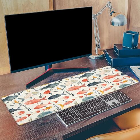 Cute Rabbit and Floral Gaming Mouse Pad, Extended Lovely Bunny Desk Mat Computer Laptop Mousepad, Robust Stitched Edges, 31.5"×11.8" Large Office Keyboard Mouse Pads for Home Desktop Decor in Saudi Arabia
