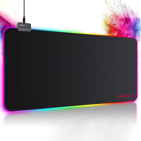 RGB Mousepad, Large Extended Led Mousepad with 14 Lighting Modes, Non-Slip & Waterproof Rubber Base Computer Keyboard Pad Mat(31.5"x11.8") in Saudi Arabia