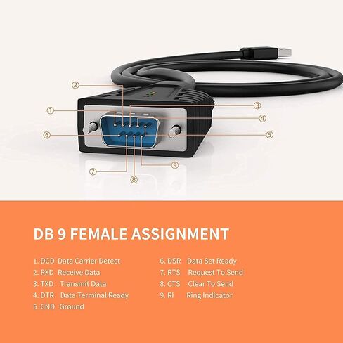 DriverGenius USB to Serial RS232 DB9 Adapter Cable with 3 x LED Indicators - Compatible for Windows 11, macOS Sequoia 15.1.1, Linux (4-Pack) in Kuwait