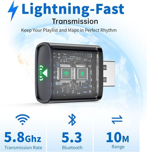 Wireless CarPlay Adapter for iPhone,Easily Upgrade Wired to Wireless CarPlay,Super Compact, No Lag, Stable Connection CarPlay Dongle for iPhone iOS 10+ and Car from 2018+,Type C in Saudi Arabia